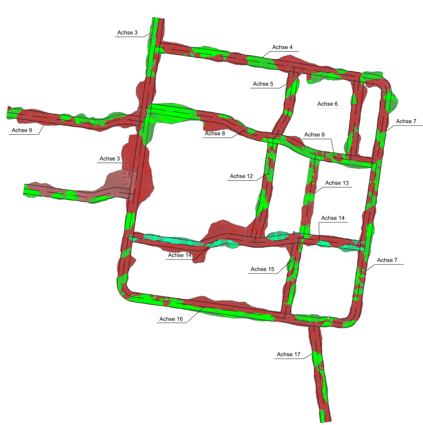 Wegeplanung Geländemodell mit 3D-Modellierung
